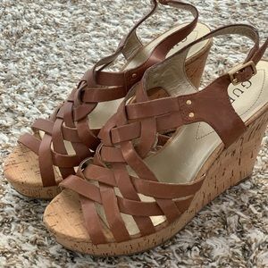 Guess cork wedges